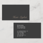 Trendy Script Gray Hair Stylist Business Card Visitenkarte (Vorne/Hinten)