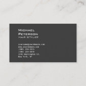 Trendy Script Gray Hair Stylist Business Card Visitenkarte (Rückseite)
