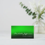 Trendy Script Green Background Business Card Visitenkarte (Stehend Vorderseite)