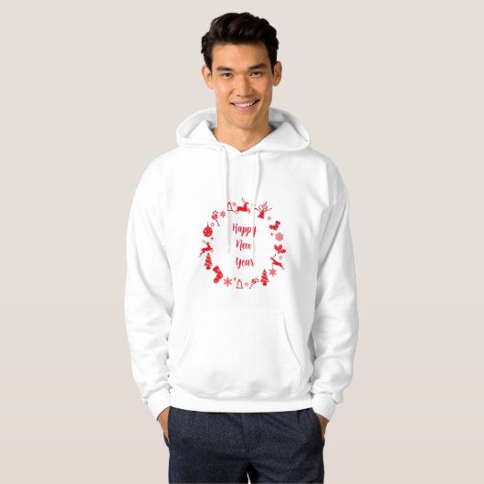 Trendy Script Happy New Year Hoody - Sweatshirt (Vorne ganz)