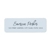 Trendy script helle dusty blue Rücksendeadresse (Vorne)