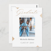 Trendy Script High School Abschluss Ankündigung Postkarte (Vorne/Hinten)