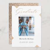 Trendy Script High School Senior Grad Ankündigung (Vorne/Hinten)