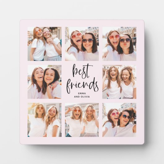 Trendy Script in Blush | Multi Foto Best Friends Fotoplatte (Vorderseite)