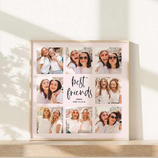 Trendy Script in Blush | Multi Foto Best Friends Poster