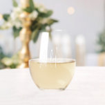 Trendy Script Individuelle Name Wedding Bridesmaid Weinglas Ohne Stiel<br><div class="desc">Feiern Sie den großen Tag Ihres Mädchens mit diesen Sets,  personalisiert mit Ihren Namen in trendiger Schrift wie Mini-Kunstwerken. Jeder Schluck flüstert "Lust auf Freundschaften und glücklich immer Nachts! Perfekt als Vorschläge für Brautjungfrauen,  Junggeselinnen-Abschied,  passende Hochzeitsgeschenke für Braut und Bräutigam oder einfach nur eine Überraschung für Ihren Geburtstag!</div>