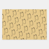 Trendy Script Joy Pattern Gold Schwarz-weiß Geschenkpapier Set (Vorderseite 2)