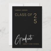 Trendy Script-Klasse von 25 Foto Graduation Party Einladung (Vorderseite)