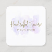 Trendy Script Lavender Watercolor Quadratische Visitenkarte (Vorderseite)