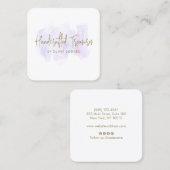 Trendy Script Lavender Watercolor Quadratische Visitenkarte (Vorne/Hinten)