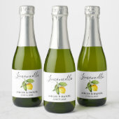 Trendy Script Limoncello Lemon Kleines Flascheneti Schaumweinetikett (Flaschen)