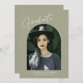 Trendy Script mit Arch Two Foto Abschluss Ankündigung (Vorne/Hinten)