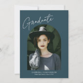 Trendy Script mit Arch Two Foto Abschluss Anno Ankündigung (Vorderseite)