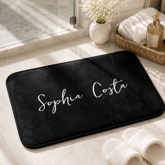 Trendy Script Modern Custom Signname Black Badematte