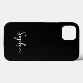 Trendy Script Modern Custom Signname Black Case-Mate iPhone Hülle (Rückseite (Horizontal))