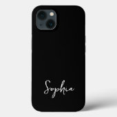 Trendy Script Modern Custom Signname Black Case-Mate iPhone Hülle (Rückseite)