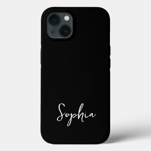 Trendy Script Modern Custom Signname Black Case-Mate iPhone Hülle (Rückseite)