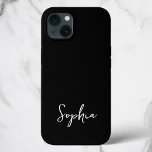 Trendy Script Modern Custom Signname Black Case-Mate iPhone Hülle<br><div class="desc">Dieses stilvolle und frische Signatur-Skript-Design besticht durch den stilvollen individuelle Name in Schwarz und Weiß. Personalisieren Sie Ihre eigene Hintergrundfarbe,  indem Sie das Editierwerkzeug am Ende der Personalisierungsregisterkarte benutzen und machen Sie daraus ein einzigartiges,  perfektes Accessoire!</div>
