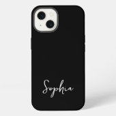Trendy Script Modern Custom Signname Black iPhone Hülle (Rückseite)