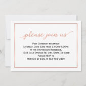 Trendy Script Moderne Rose Gold Foto Abschluss Einladung (Rückseite)
