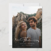 Trendy Script Modernes Minimalistisches Hochzeitss Save The Date (Vorderseite)