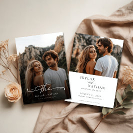 Trendy Script Modernes Minimalistisches Hochzeitss Save The Date
