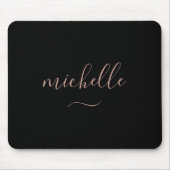 Trendy Script Monogram Black Gold Mousepad (Vorne)