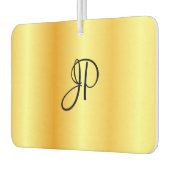 Trendy Script Monogram Imitate Gold Template Elega Autolufterfrischer (Links)