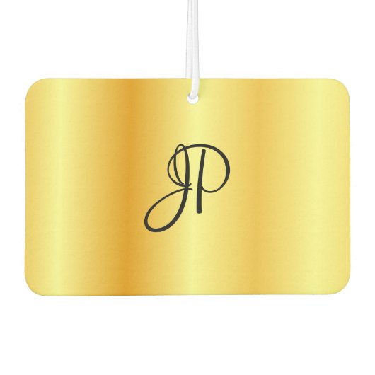 Trendy Script Monogram Imitate Gold Template Elega Autolufterfrischer (Vorderseite)