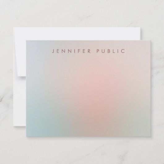 Trendy Script Monogram Simple Elegance Colors Mitteilungskarte (Vorderseite)