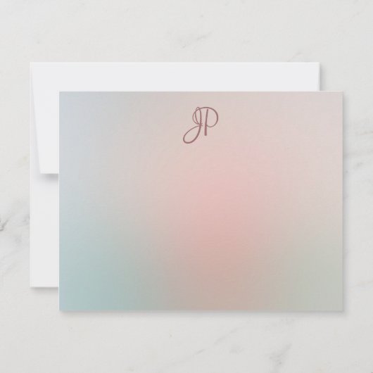 Trendy Script Monogram Simple Elegance Colors Mitteilungskarte (Rückseite)