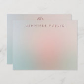 Trendy Script Monogram Simple Elegance Colors Mitteilungskarte (Vorne/Hinten)
