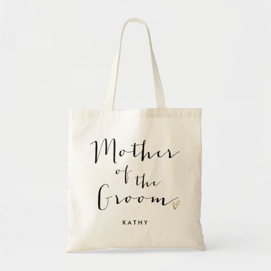 Trendy Script "Mother of the Groom" Tragetasche (Vorne)