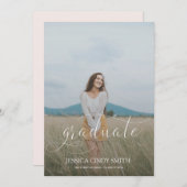 Trendy Script Overlay Foto Abschluss Einladung (Vorne/Hinten)