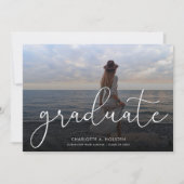 Trendy Script Overlay Multi Foto Abitur Ankündigung (Vorderseite)