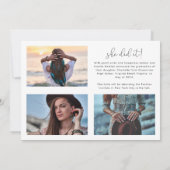 Trendy Script Overlay Multi Foto Abitur Ankündigung (Rückseite)