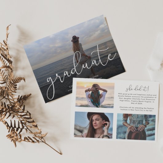 Trendy Script Overlay Multi Foto Abitur Ankündigung
