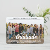 Trendy Script Overlay | One Foto Group Abschluss Ankündigung (Stehend Vorderseite)