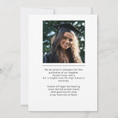 Trendy Script Overlay | Zwei Foto Abschluss Ankündigung (Rückseite)