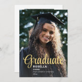 Trendy Script Overlay | Zwei Foto Abschluss Ankündigung (Vorne/Hinten)