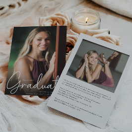 Trendy Script Overlay Zwei-Foto-Abschluss Ankündigung