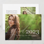 Trendy Script Overlay | Zwei Foto Abschluss Ankündigung (Vorne/Hinten)