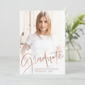 Trendy Script Overlay | Zwei Foto Abschluss Ankündigung (Stehend Vorderseite)