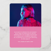 Trendy Script Overlay | Zwei Foto Abschluss Gold Folieneinladung (Rückseite)