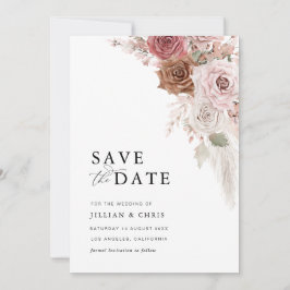 trendy script pampas staubig pink Save the Date ca Einladung