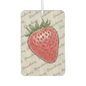 Trendy script pattern Natural wood Strawberry Chic Autolufterfrischer (Vorderseite)