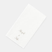 Trendy Script Personalisiert Gold Text Wedding Serviette (Ecke)