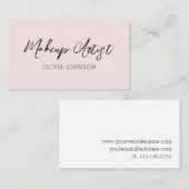 Trendy Script Pink Makeup Artist Business Cards  Visitenkarte (Vorne/Hinten)