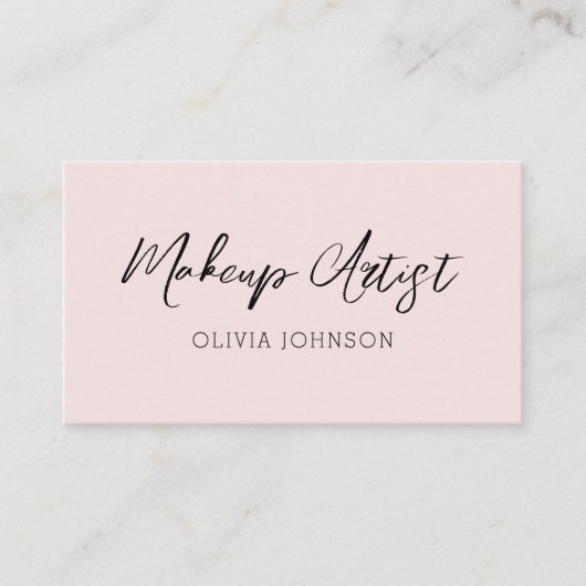 Trendy Script Pink Makeup Artist Business Cards  Visitenkarte (Vorderseite)