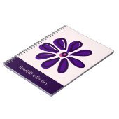 Trendy Script Schriftart Ihr Name Lila Blume Doodl Notizblock (Linke Seite)